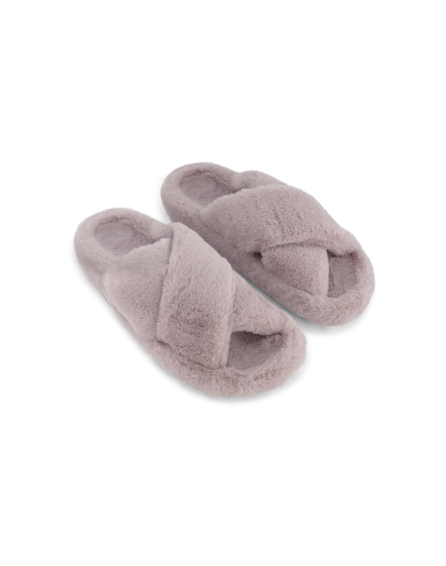 נעל בית בגזרת כפכף ורצועות איקס מפרווה עשירה Hover